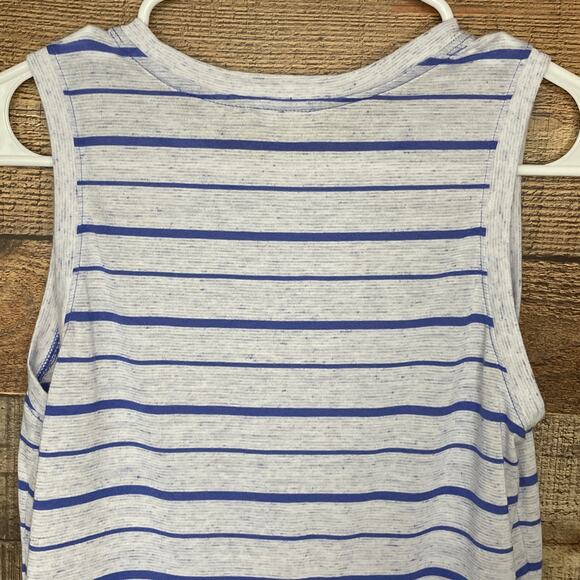 Athleta Asana Muscle Tank Top Gray Blue Stripes Size XS - Picture 7 of 9